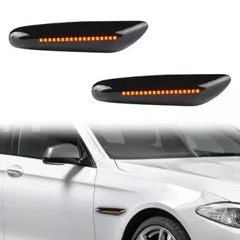 Для E46 E60 E61 E81 E82 E83 E84 E87 E88 E90 E91 E92 2 шт. светодиодный динамический боковой габаритный указатель поворота последовательный поворотник