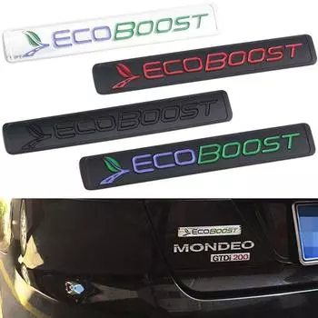 Для F-ord Mustang Focus 2 3 MK Mondeo Kuga Edge Escape Ranger Ecoboost логотип металлическая хромированная этикетка крыло багажника эмблема значок наклейка ORV автомобильный Стайлинг чёрный