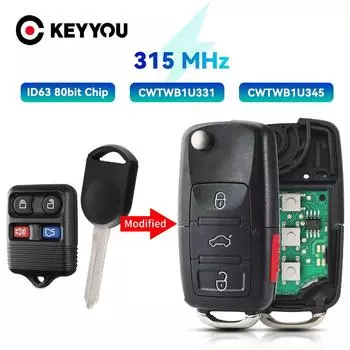 Для Ford Escape F 150 Explorer 2001-2007 Escape Mustang Explorer Lincoln 4 кнопки дистанционный брелок 315 МГц CWTWB1U331 чёрный