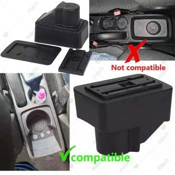 Для Ford Fiesta Armrest Car Storage Box Для Ford Fiesta 3 Car Armrest Box 2011-2018 Аксессуары PU Leather простая установка