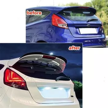 Для Ford Fiesta ST Line MK6 MK6.5 2008-2017 Задний спойлер на крышу, заднее крыло, фиксированный ветровой фильтр, верхняя часть багажника, разделитель, губа