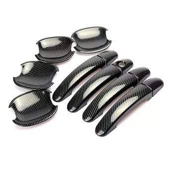 Для Ford Focus 2005 2006-2018 углеродное волокно с принтом, крышка боковой дверной ручки, чаша, крышка полости, формовочная накладка, рамка No Smart Hole Handle