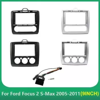 Для Ford Focus 2 MK2 2004 - 2011(9 дюймов.Черный)Автомобильное радио Fascias Android GPS MP5 стерео плеер 2 Din головное устройство Панель приборной панели рамка чёрный