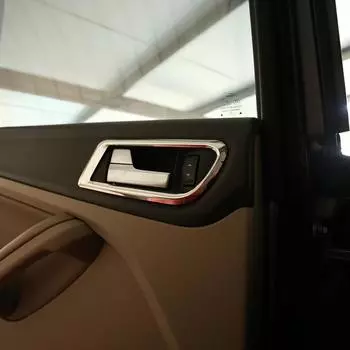 Для Ford Focus 2 Mk2 2009-2012 внутренняя дверная ручка из нержавеющей стали, круглая отделка, хромированная наклейка с блестками 4ps silver
