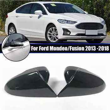 Для Ford Mondeo Fusion MK5 MKV5 2013-2018 крышка бокового зеркала заднего вида крышка крыла внешняя дверь чехол заднего вида отделка карбон Gloss Black