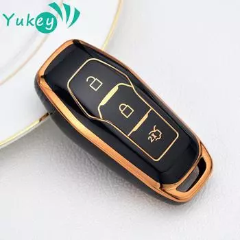 Для Ford Mondeo MK2 MK3 MK4 MK5 MK6 MK7 Ranger Fusion Kuga S-max ТПУ чехол для ключей от машины защитный чехол аксессуары чёрный