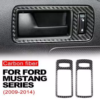 Для Ford Mustang 2009 2010 2011 2012 2013 2014 дверная ручка автомобиля, наклейки из углеродного волокна, накладки, автомобильные аксессуары
