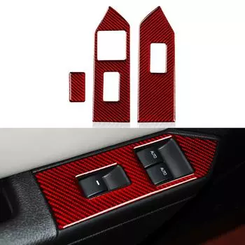 Для Ford Mustang 2009-2014 аксессуары из углеродного волокна, автомобильный стеклоподъемник, переключатель управления, панель, наклейка, внутренняя отделка чёрный