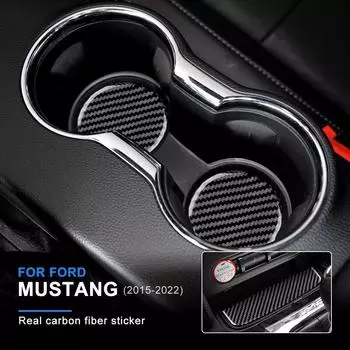 Для Ford Mustang 2015 2016 2017 2018 2022 автомобильная чашка для воды из настоящего углеродного волокна, аксессуары для отделки, дополнительные 3% A