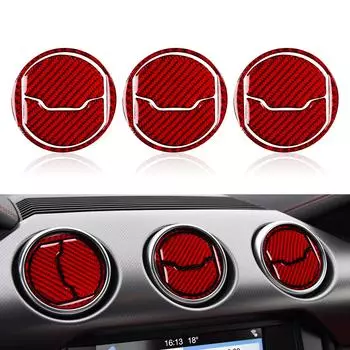 Для Ford Mustang GT 2015 2016 2017 2018 аксессуары углеродное волокно салон автомобиля кондиционер вентиляционное отверстие наклейка чёрный