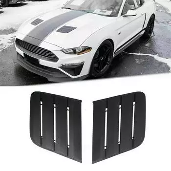 Для Ford MUSTANG GT и Ecoboost 2018 2019 2020 2021+ Передние вентиляционные отверстия капота Капоты Воздухозаборник Крышка ковша Капот Боковые вентиляционные отверстия Изменены чёрный