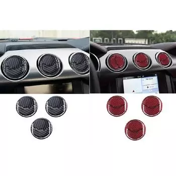 Для Ford Mustang углеродное волокно салон автомобиля Центральная розетка кондиционера декоративная наклейка 2015-2022 2