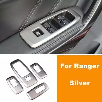Для Ford Ranger 2015-2019 4 шт./лот Нержавеющая сталь Серебристый Черный Автомобиль Дверь Окно Подъемник Панель Крышка Накладка Украшение Рамки серебряный