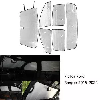 Для Ford Ranger 2015-2024 автомобильные солнцезащитные козырьки на окна полный комплект УФ-блокирующие крышки 6 шт. CHINA