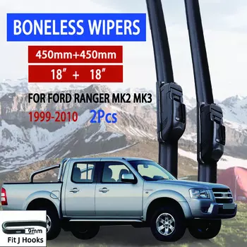 Для Ford Ranger MK2 MK3 1999-2010 автомобильный стеклоочиститель U-образный мягкий резиновый бескаркасный без кронштейна автомобильные дворники 18 +18