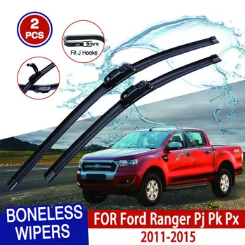 Для Ford Ranger Pj Pk Px 2011-2015 автомобильный стеклоочиститель U-образный мягкий резиновый бескаркасный без кронштейна автомобильные дворники 24 +16
