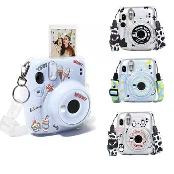 Для Fujifilm Instax Mini 11 прозрачный чехол для камеры защитный чехол для переноски чехол для хранения фотографий чехол с плечевым ремнем