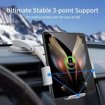 Для Galaxy Z Fold 4 3 2 1 держатель телефона для автомобиля с двумя катушками беспроводное зарядное устройство для Samsung W22 W21 W20 складной телефон быстрая зарядка белый