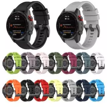 Для Garmin Fenix 5S Plus 20 мм силиконовый однотонный ремешок для часов For Garmin Fenix 5S Plus темно-зеленого