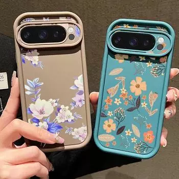 Для Google Pixel 9 8 Pro Xl 8a противоударный оранжевый цветочный узор силиконовый мягкий защитный чехол для линз однотонный противоударный матовый чехол для телефона Google Pixel 9 Pro XL чёрный