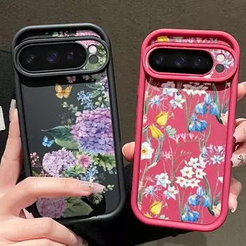 Для Google Pixel 9 8 Pro Xl 8a противоударный силиконовый мягкий защитный чехол с вышитым узором в виде бабочки и шарика для защиты линз, однотонный матовый чехол для телефона с защитой от падения Google Pixel 9 Pro XL чёрный