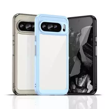 Для Google Pixel 9 Pro XL прозрачный чехол Pixel 9 Pro XL 8 7 Pro 8A 7A чехол Coque Fundas жесткий полупрозрачный бампер для телефона Pixel 9 Pro For Pixel 9 ProXL серый