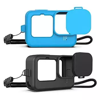 Для GoPro Hero 12 11 силиконовый чехол, защитный чехол от падений с ремешком, крышка объектива для экшн-камеры GOPRO 12 11 10 9
