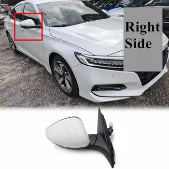 Для Honda Accord Белое Зеркало Заднего Вида с Электроприводом, Подогревом и Поворотником, Правое