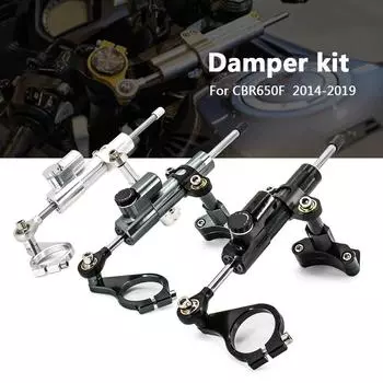 Для HONDA CBR650F CBR 650F CBR650 F 2014 2015 2016 2017 2018 Мотоцикл Регулируемый рулевой демпфер с ЧПУ Крепление стабилизатора Black support
