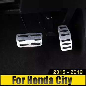 Для Honda City 2015 2016 2017 2018 2019 Алюминиевый сплав автомобиля педаль газа педали тормоза не сверлящие крышки корпуса колодки отделка серебряный