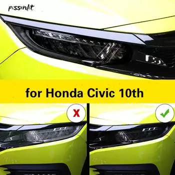 Для Honda Civic 10th 2016 2017 2018 2019 2020 TPU автомобильные аксессуары колпаки фар прозрачная черная пленка для фар защитная наклейка прозрачный