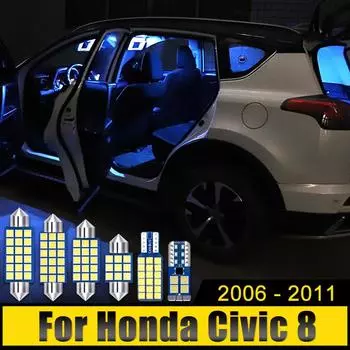 Для Honda Civic 8 FK FD 2006 2007 2008 2009 2010 2011 4 шт. 12 В светодиодные автомобильные плафоны для чтения багажника лампы аксессуары белый