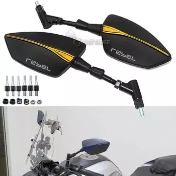 Для Honda Rebel 300 Rebel 500 CMX 500 300 1100 мотоциклетное зеркало заднего вида, алюминиевые боковые зеркала вида чёрный