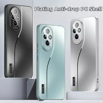 Для Honor 200 100 Pro Dazzle Plating PC Shell Camera Full Cover с пленкой для объектива Super Anti Drop Silica gel Edge Anti-slip Case Protector For Honor 100 чёрный