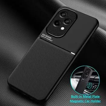 Для Honor 200 Lite 5G чехол для телефона с магнитной текстурой для Honor 200 Lite Honor200Lite Мягкий силиконовый противоударный защитный чехол на заднюю панель Honor 200 Lite 5G чёрный