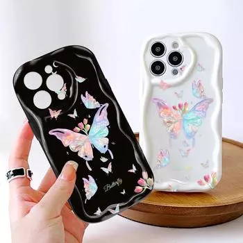 Для Honor 90 Lite P30 Pro Infinix Hot 30 40 40i 40 Pro Smart 8 Pro Vivo V29e V30e красочная бабочка кремовая текстура мягкий полный объектив защитный чехол для телефона Tecno Camon 30 Premier чистый