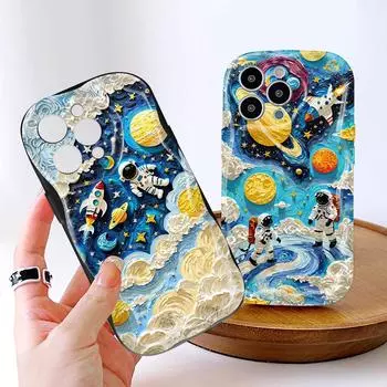 Для Honor 90 Lite P30 Pro Infinix Hot 30 40 40i 40 Pro Smart 8 Pro Vivo V29e V30e Planetary Astronauts кремовая текстура мягкий силиконовый чехол для телефона Infinix Note 40 чистый