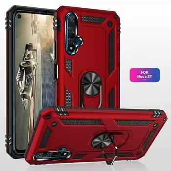 Для Huawei Nova 5T Броня Противоударный чехол для Huawei Nova 5 T Военный защитный магнитный автомобильный держатель с кольцом Чехол for Nova 5T