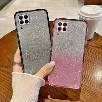 Для Huawei Nova 7i чехол с гальваническим покрытием, мягкий блестящий ТПУ, задняя крышка для мобильного телефона Huawei Nova7i, чехол для телефона для девочек и женщин Huawei Nova 7i чёрный