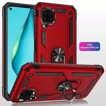 Для Huawei P40 Lite Броня противоударный чехол для Huawei P 40 Lite Военный защитный кольцо-держатель Магнитный чехол for P40 Lite