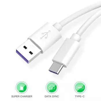 Для Huawei USB Type C кабель P20 Pro lite Mate 9 10 Plus lite Type-C Supercharge Super Charger Cable белый