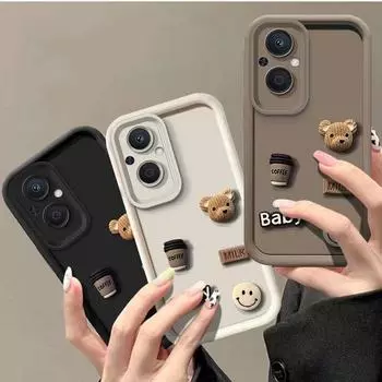 Для Huawei Y6P Y9S Y7 2019 милый 3D медведь мультфильм силиконовый чехол на Huawei Enjoy 9 Magic5 Pro Honor Play30plus Nova 9 задняя крышка Y6P кофейный