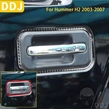 Для Hummer H2 2003 2004 2005 2006 2007 аксессуары из углеродного волокна, внешняя внешняя дверная ручка, рамка, наклейка, красная чёрный