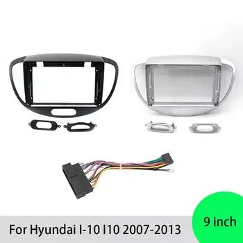 Для Hyundai I-10 I10 2007-2013 9-дюймовый аудио-лицевой автомобильный радиоприемник DVD-плеер Fascias Frame большой экран стереопанель крепление для приборной панели 2 Din чёрный