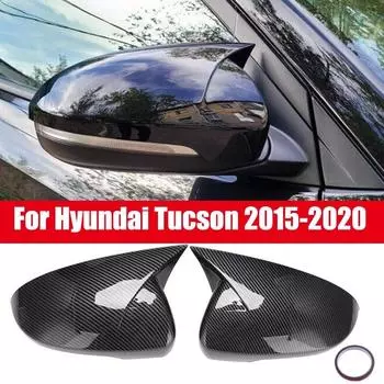 Для Hyundai Tucson 2015-2016 2017 2018 автомобильное зеркало заднего вида с бычьим рогом, боковая крышка, накладка, наклейка, шапки, аксессуары Gloss Black