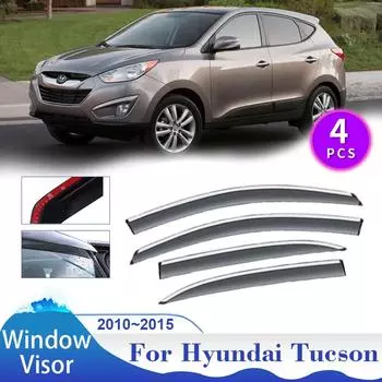 Для Hyundai Tucson IX35 LM 2010~2015 автомобильные окна козырьки дефлекторы дымовые щитки солнцезащитные дождевые дефлекторы навесы внешние аксессуары прозрачный