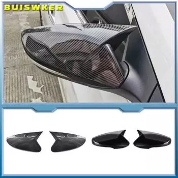Для Hyundai Veloster 2012-2018 автомобильное зеркало заднего вида, внешние аксессуары, боковая оболочка с бычьим рогом, обратные колпачки, отделка из углеродного волокна Bright black