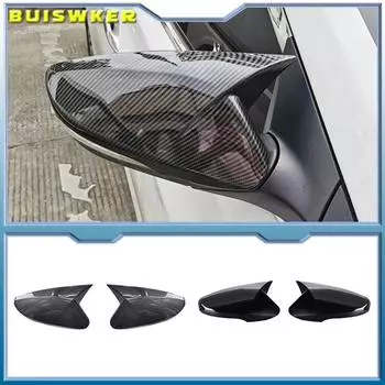 Для Hyundai Veloster 2012-2018 автомобильное зеркало заднего вида, внешние аксессуары, боковая оболочка с бычьим рогом, обратные колпачки, отделка из углеродного волокна Bright black