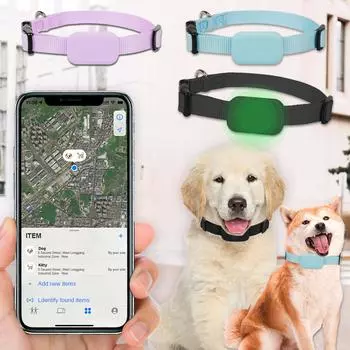 Для iOS Mini GPS Tracker на батарейках, ошейник для щенков, регулируемый ошейник для отслеживания движения животных, товары для животных чёрный