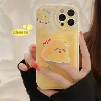 Для Iphone 11 12 13 14 Pro Max чехол для телефона индивидуальный милый мультяшный кронштейн для сыра с защитой от падения для Iphone X Xs Xr 7 8 Plus Se For iphone Xs Max
